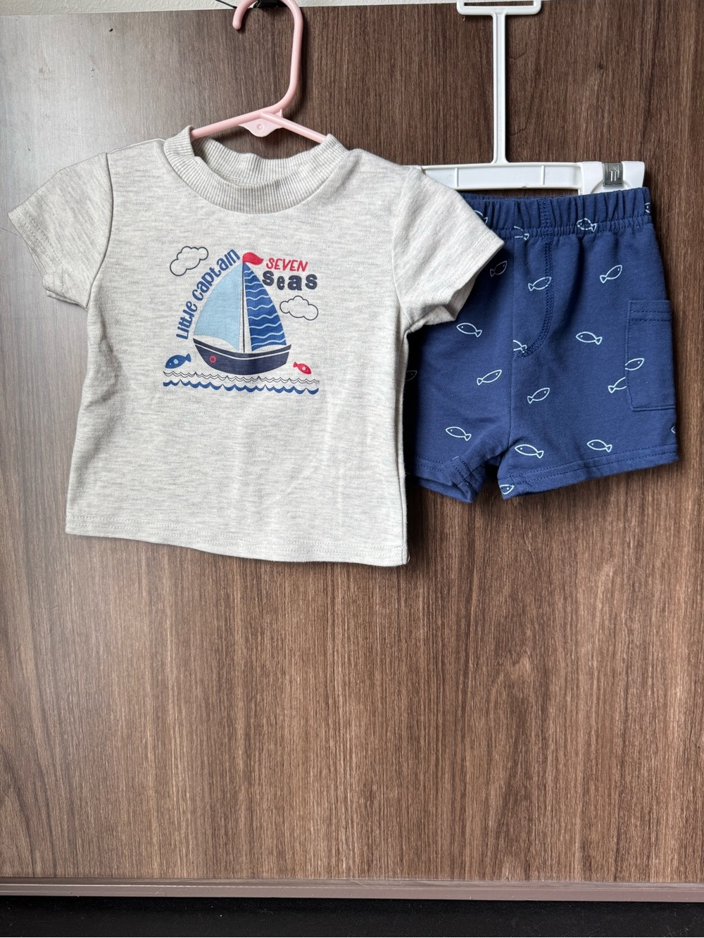 Little Captain Sailboat Short Sleeve Tee with Shorts Set